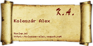 Koleszár Alex névjegykártya